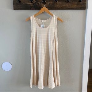 Umgee Allison Stripe Circle-Skirt Cream and White